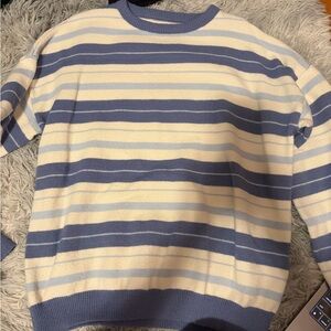 Striped Blue and Cream Sweater
